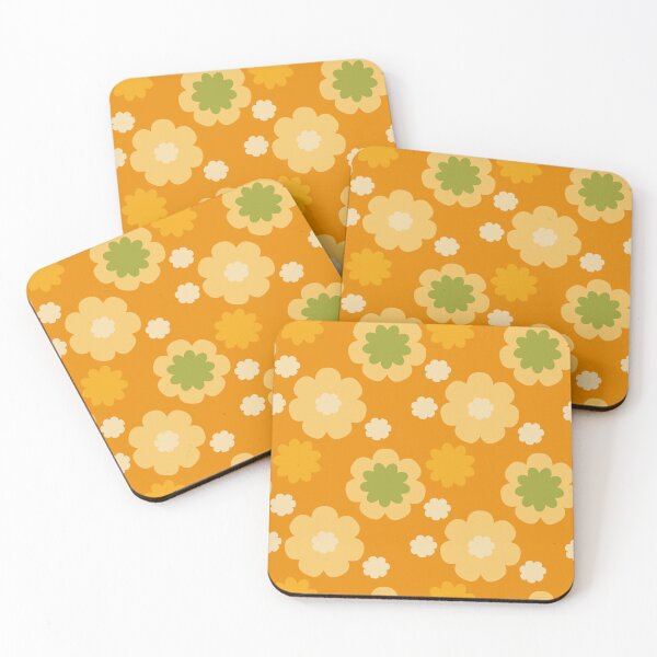 Item preview, 70s flowers orange-green flower power designed and sold by Riverswimmer.