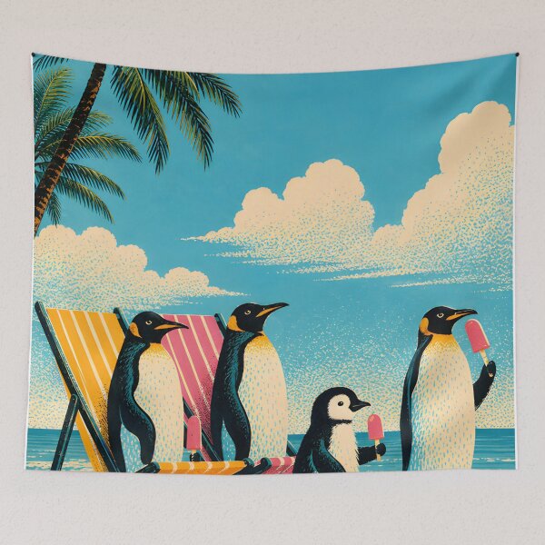 Item preview, Funny Penguin Beach designed and sold by HesselKelvin.