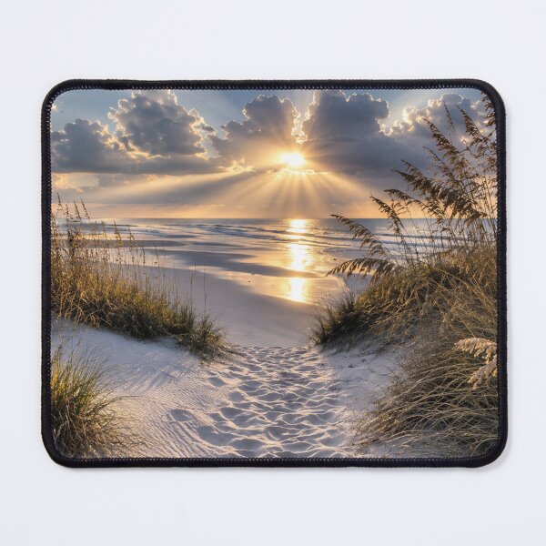 Item preview, Sunlit Beach Dunes and Ocean View with Golden Light designed and sold by Wild Bloom Paws.