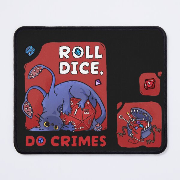 Item preview, Roll Dice Do Crimes | Cute Displacer Kitty D&D Dice Goblin designed and sold by keyvei.