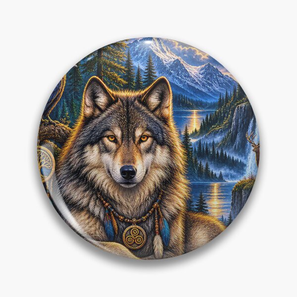 Item preview, Guardian of the Ancient Wild – Celtic Wolf & Moon designed and sold by thewandswant.
