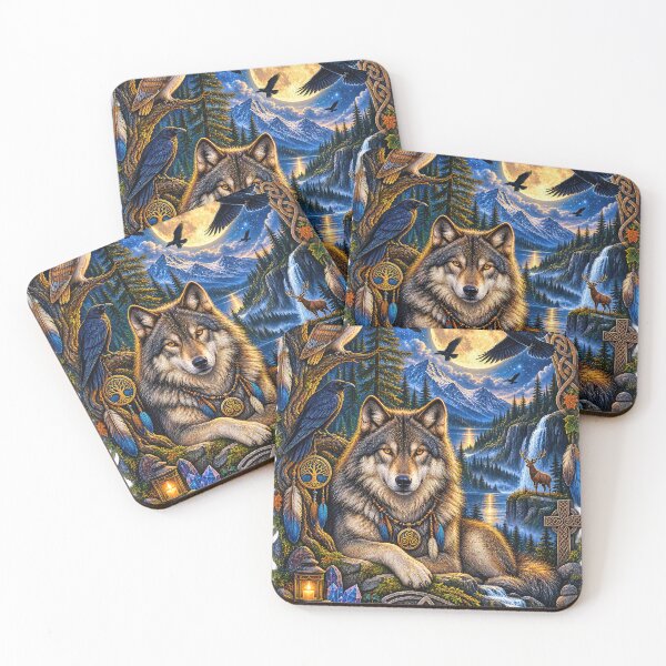 Item preview, Guardian of the Ancient Wild – Celtic Wolf & Moon designed and sold by thewandswant.