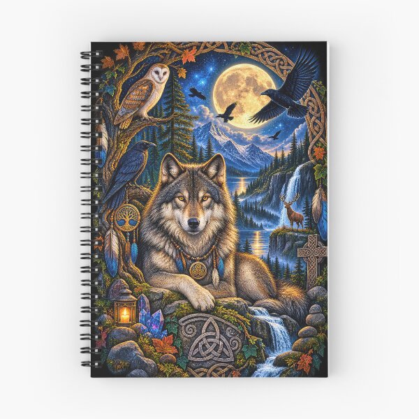Item preview, Guardian of the Ancient Wild – Celtic Wolf & Moon designed and sold by thewandswant.