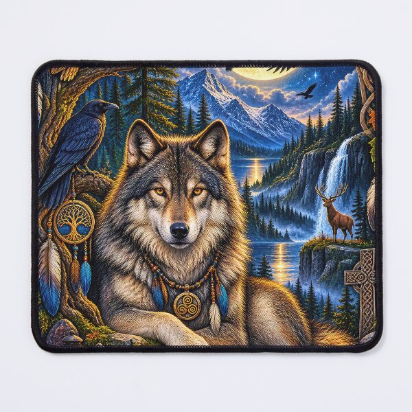 Item preview, Guardian of the Ancient Wild – Celtic Wolf & Moon designed and sold by thewandswant.