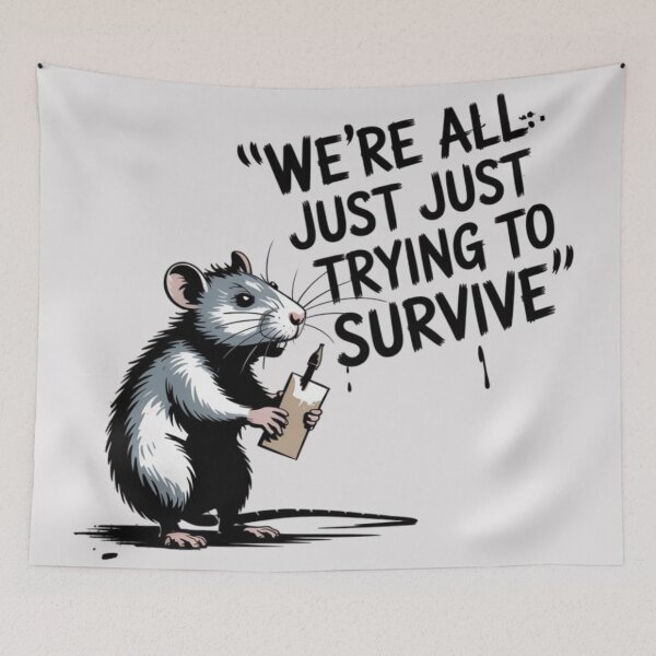 Item preview, Banksy Rat - We're all just trying to survive designed and sold by 123ks.