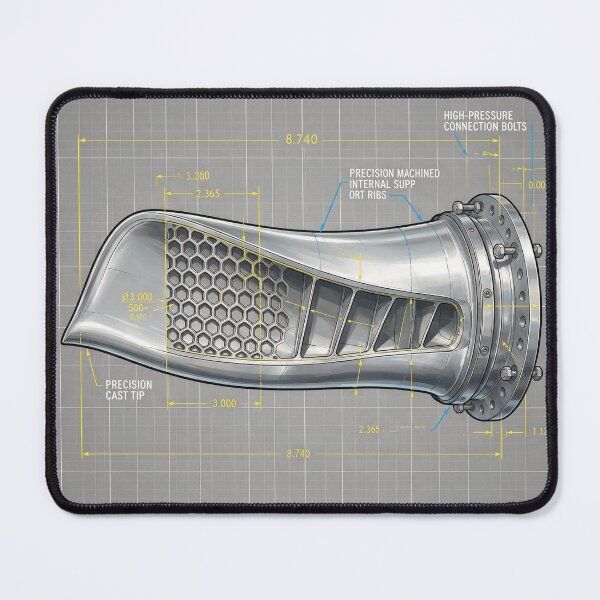 Item preview, Turbine Blade Blueprint with the text “POWER IN MOTION” designed and sold by DVerse Studio.