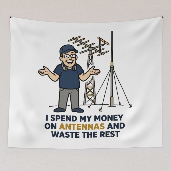 Item preview, I Spend My Money On Antennas And Waste The Rest – Funny Ham Radio Gift Antenna designed and sold by Sekla-Studio.