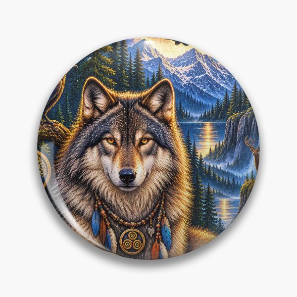 Item preview, Moonlit Wild Guardian – Celtic Wolf & Enchanted Forest designed and sold by thewandswant.
