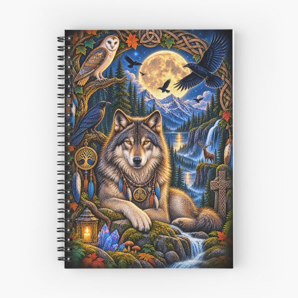 Item preview, Moonlit Wild Guardian – Celtic Wolf & Enchanted Forest designed and sold by thewandswant.