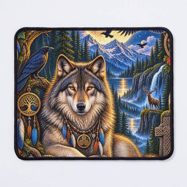 Item preview, Moonlit Wild Guardian – Celtic Wolf & Enchanted Forest designed and sold by thewandswant.