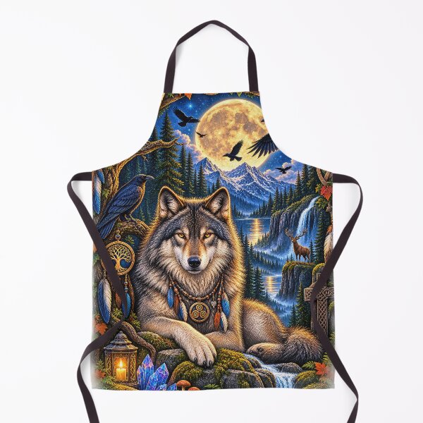 Item preview, Moonlit Wild Guardian – Celtic Wolf & Enchanted Forest designed and sold by thewandswant.