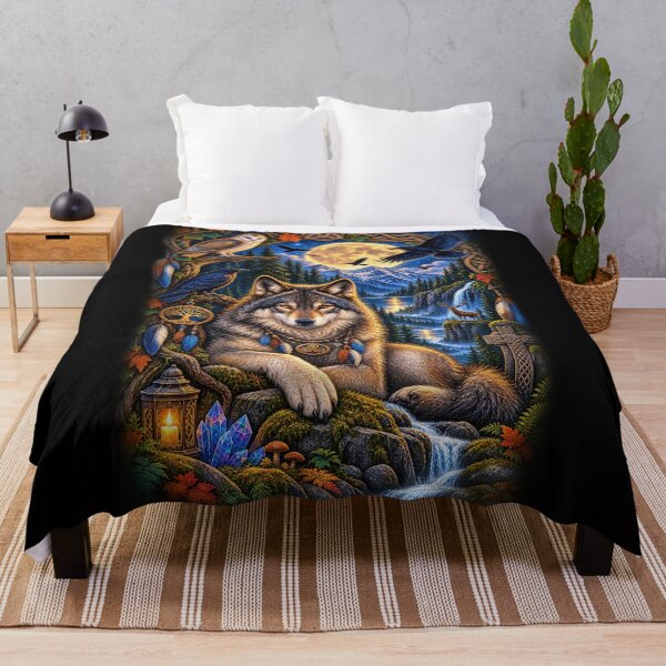 Item preview, Moonlit Wild Guardian – Celtic Wolf & Enchanted Forest designed and sold by thewandswant.