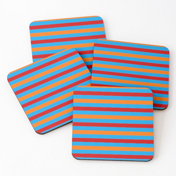 Item preview, Red And Orange Stripes Design Blue  designed and sold by PatternTitan.