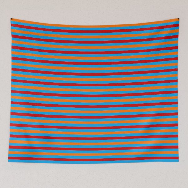 Item preview, Red And Orange Stripes Design Blue  designed and sold by PatternTitan.