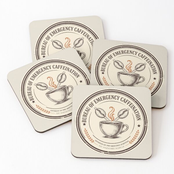 Item preview, Bureau of Emergency Caffeination - Funny Coffee Lover Badge designed and sold by HeeShirt.