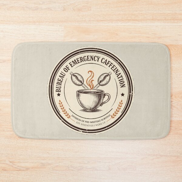 Item preview, Bureau of Emergency Caffeination - Funny Coffee Lover Badge designed and sold by HeeShirt.