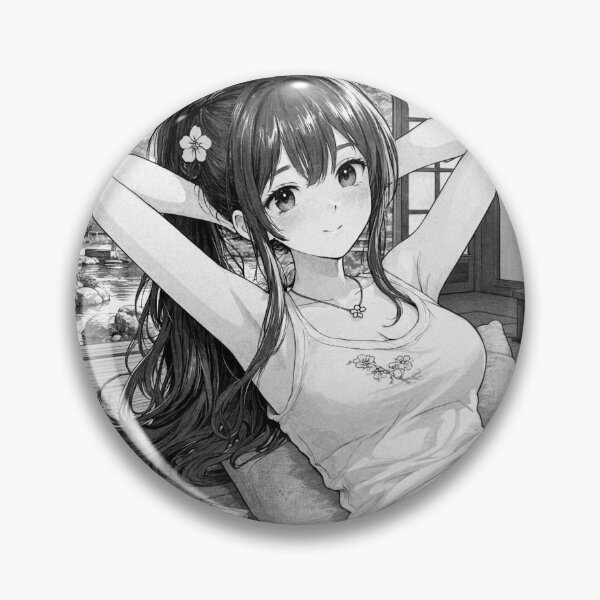 Item preview,  Cute anime manga girl reclining with a cup of coffee designed and sold by Vintage Designs +.