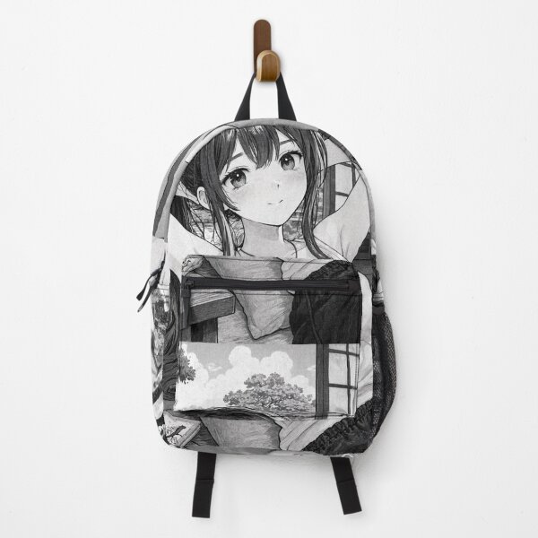 Item preview,  Cute anime manga girl reclining with a cup of coffee designed and sold by Vintage Designs +.
