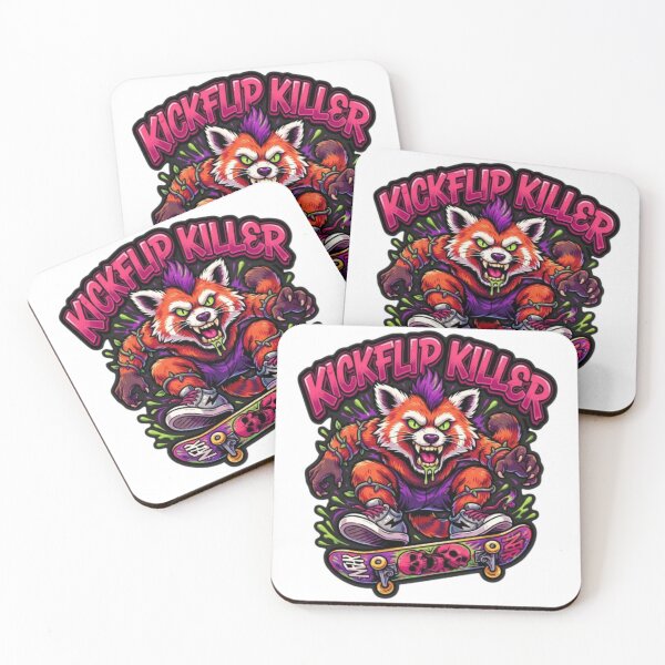 Item preview, Kickflip Killer Red Panda Skateboard Monster designed and sold by smartlogo_factory.