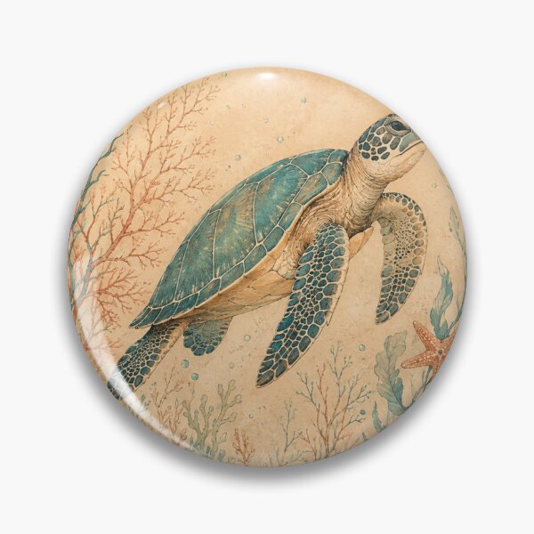 Item preview, Vintage Sea Turtle – Botanical Ocean Watercolor Art Print – Coastal Wall Decor designed and sold by @SHINTOSARTSTORE.