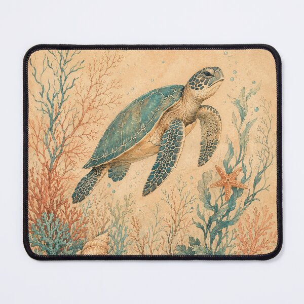 Item preview, Vintage Sea Turtle – Botanical Ocean Watercolor Art Print – Coastal Wall Decor designed and sold by @SHINTOSARTSTORE.
