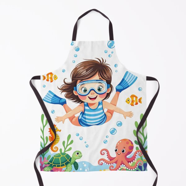 Item preview, An adorable young girl in diving fins and diving goggles. designed and sold by Ponted.