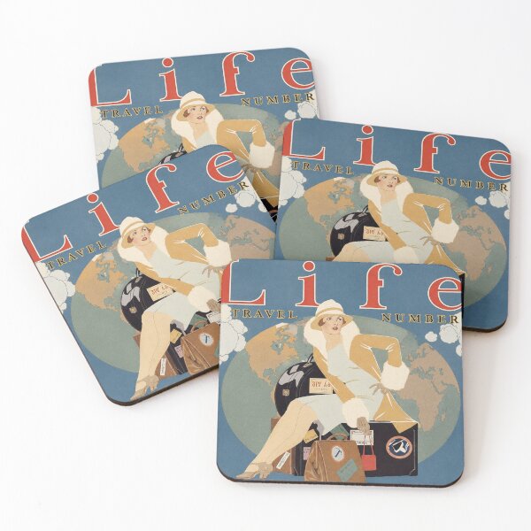 Item preview, "Travel Number" cover of Life magazine - Vintage Travel Woman with Suitcases for Retro Travel Lovers designed and sold by RickE.