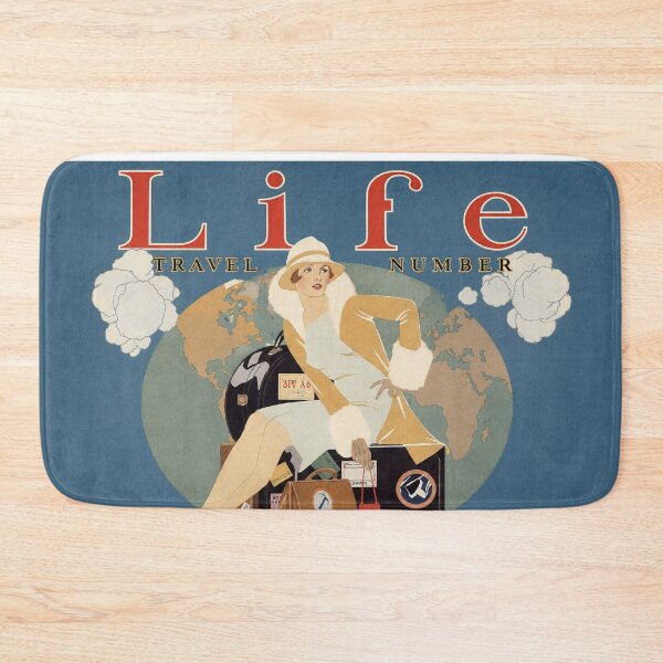 Item preview, "Travel Number" cover of Life magazine - Vintage Travel Woman with Suitcases for Retro Travel Lovers designed and sold by RickE.