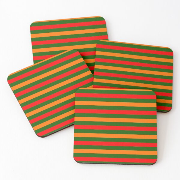 Item preview, Red And Orange Stripes Design Green  designed and sold by PatternTitan.