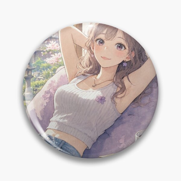 Item preview, Cute anime manga girl reclining with a cup of coffee designed and sold by Vintage Designs +.
