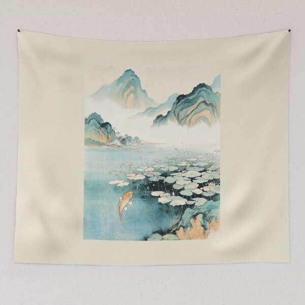 Item preview, koi in the lotus lake designed and sold by ritusdesigns.