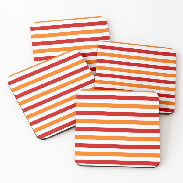 Item preview,  Red And Orange Stripes Design White  designed and sold by PatternTitan.