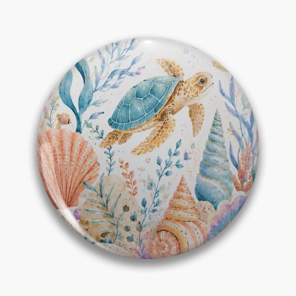 Item preview, Colorful Ocean World – Cute Sea Turtle Watercolor Art Print – Kids Nursery Coastal Decor designed and sold by @SHINTOSARTSTORE.