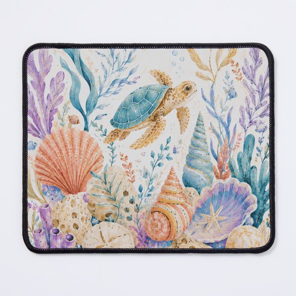 Item preview, Colorful Ocean World – Cute Sea Turtle Watercolor Art Print – Kids Nursery Coastal Decor designed and sold by @SHINTOSARTSTORE.