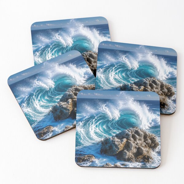 Item preview, Powerful Ocean Wave Crashing Over Coastal Rocks designed and sold by Wild Bloom Paws.