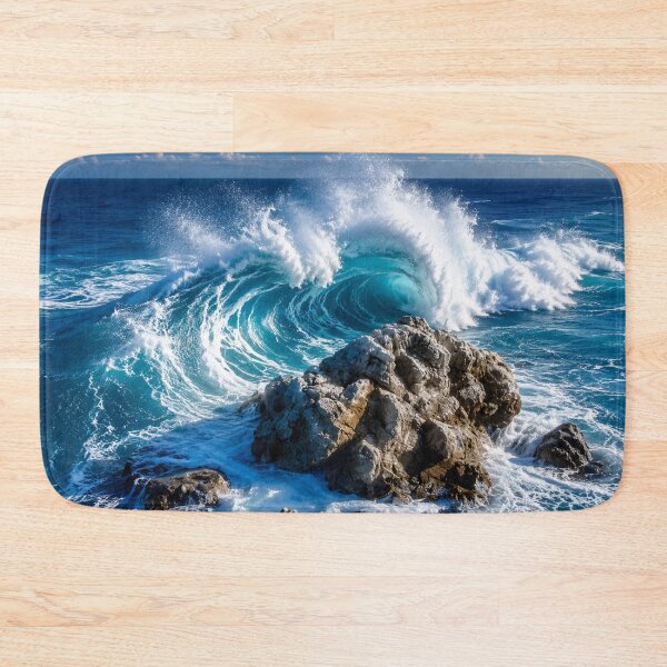 Item preview, Powerful Ocean Wave Crashing Over Coastal Rocks designed and sold by Wild Bloom Paws.