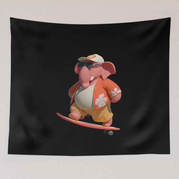Item preview, Cool Skateboarding Elephant Hawaiian Shirt Orange 3D Pop Art designed and sold by PANNARUK THAILAND.