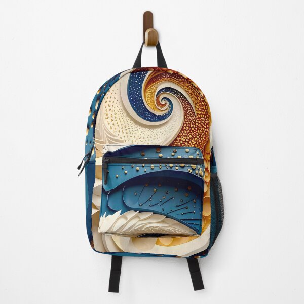 Item preview, Intricate Swirl of Colors in Blue Gold and White designed and sold by Vicky Brago-Mitchell®.