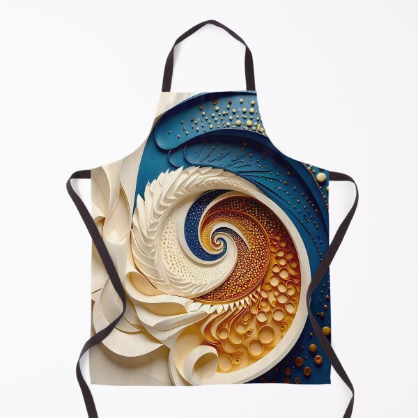 Item preview, Intricate Swirl of Colors in Blue Gold and White designed and sold by Vicky Brago-Mitchell®.
