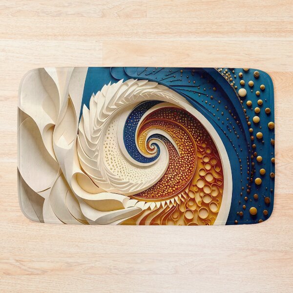 Item preview, Intricate Swirl of Colors in Blue Gold and White designed and sold by Vicky Brago-Mitchell®.