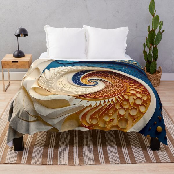 Item preview, Intricate Swirl of Colors in Blue Gold and White designed and sold by Vicky Brago-Mitchell®.