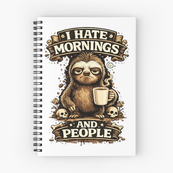 Item preview, Funny Sloth Coffee Shirt, And Here We Fucking Go Again I Mean Good Morning, Sarcastic Morning Tee, Coffee Lover Gift designed and sold by ZIGLWORKS.