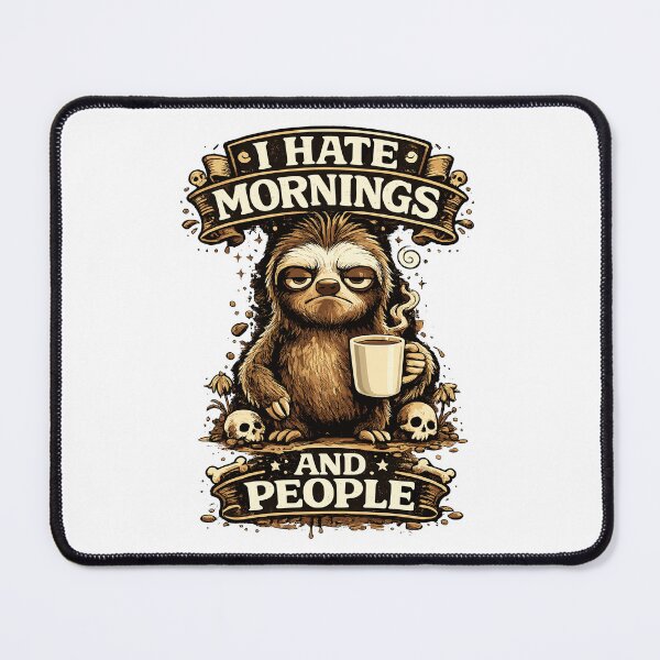 Item preview, Funny Sloth Coffee Shirt, And Here We Fucking Go Again I Mean Good Morning, Sarcastic Morning Tee, Coffee Lover Gift designed and sold by ZIGLWORKS.