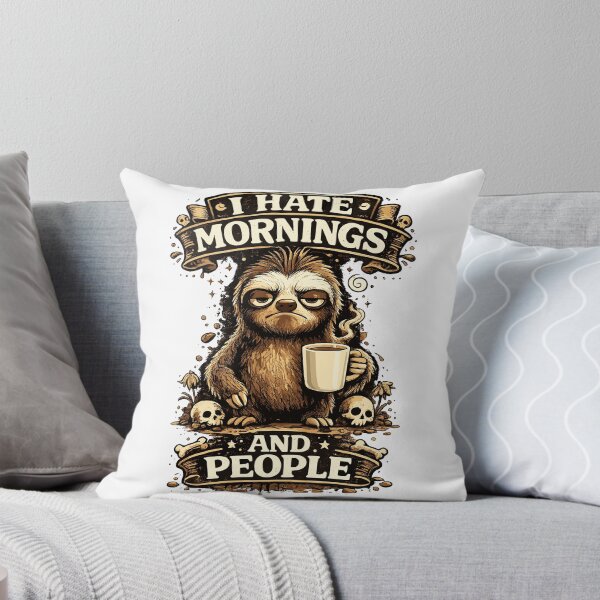 Item preview, Funny Sloth Coffee Shirt, And Here We Fucking Go Again I Mean Good Morning, Sarcastic Morning Tee, Coffee Lover Gift designed and sold by ZIGLWORKS.