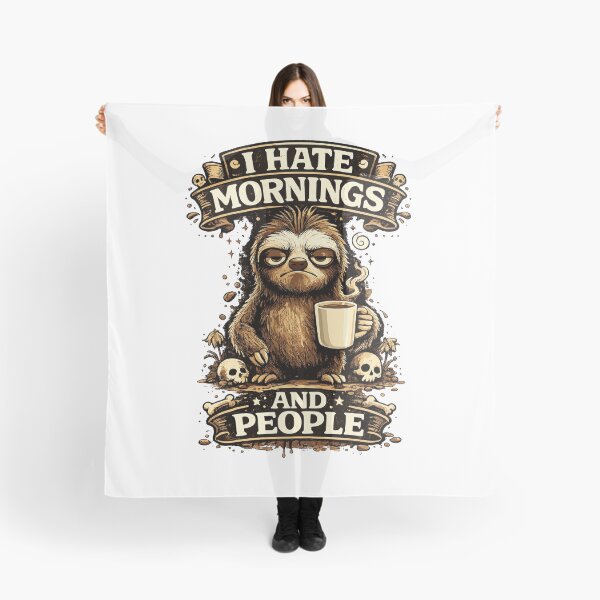 Item preview, Funny Sloth Coffee Shirt, And Here We Fucking Go Again I Mean Good Morning, Sarcastic Morning Tee, Coffee Lover Gift designed and sold by ZIGLWORKS.