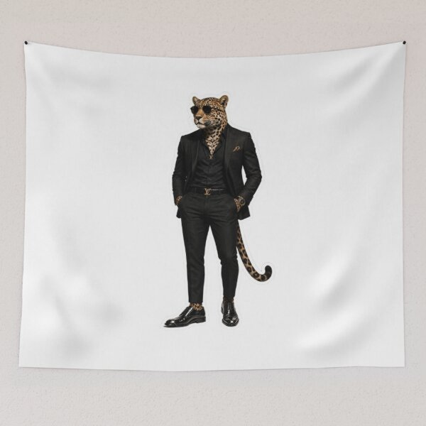 Item preview, Dapper Leopard in Black Suit designed and sold by Snurly.
