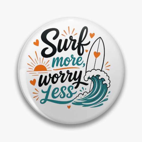 Item preview, Surf More Worry Less Retro Surf Wave Design designed and sold by GloboStyle Design .