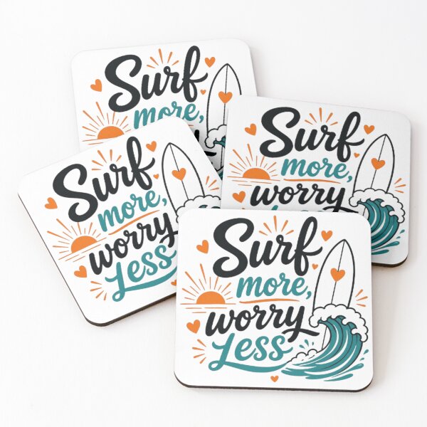 Item preview, Surf More Worry Less Retro Surf Wave Design designed and sold by GloboStyle Design .