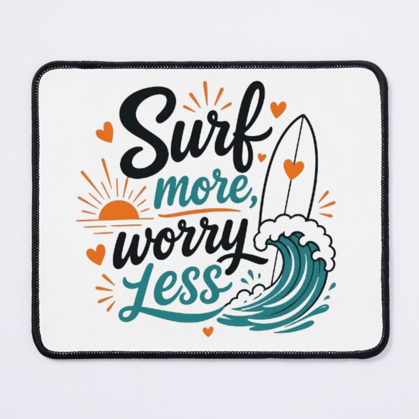 Item preview, Surf More Worry Less Retro Surf Wave Design designed and sold by GloboStyle Design .
