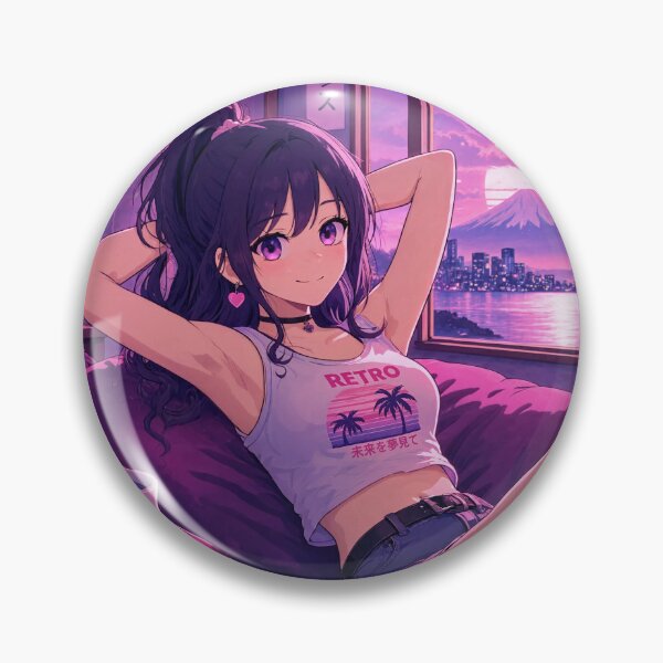 Item preview, Cute anime manga girl reclining with a cup of coffee designed and sold by Vintage Designs +.